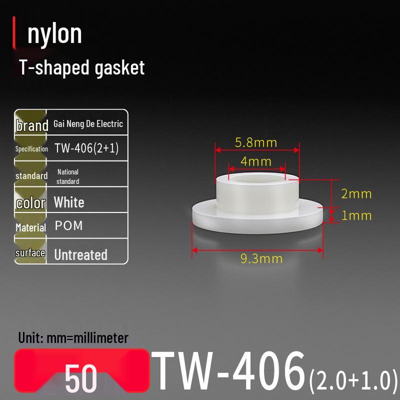 T-förmiger Nylon-Kunststoff-Dichtungsring und Schraubwellenhülse (Für dich: M2-M35)