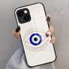 Vintage Evil Eyes Blue Phone Case For IPhone 17 Pro Max 16 15 14 Pro Max 13 11 X Xs Xr 8 7Plus Glass Cover