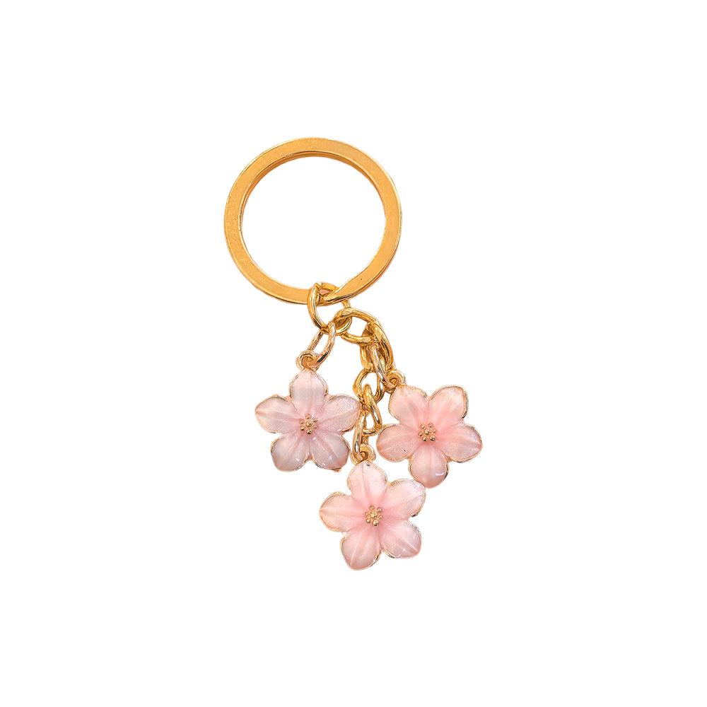 Cherry Blossom Keychain Simple Flower Pendant for Phone and Bag Decoration Couple Family Keychain Pendant