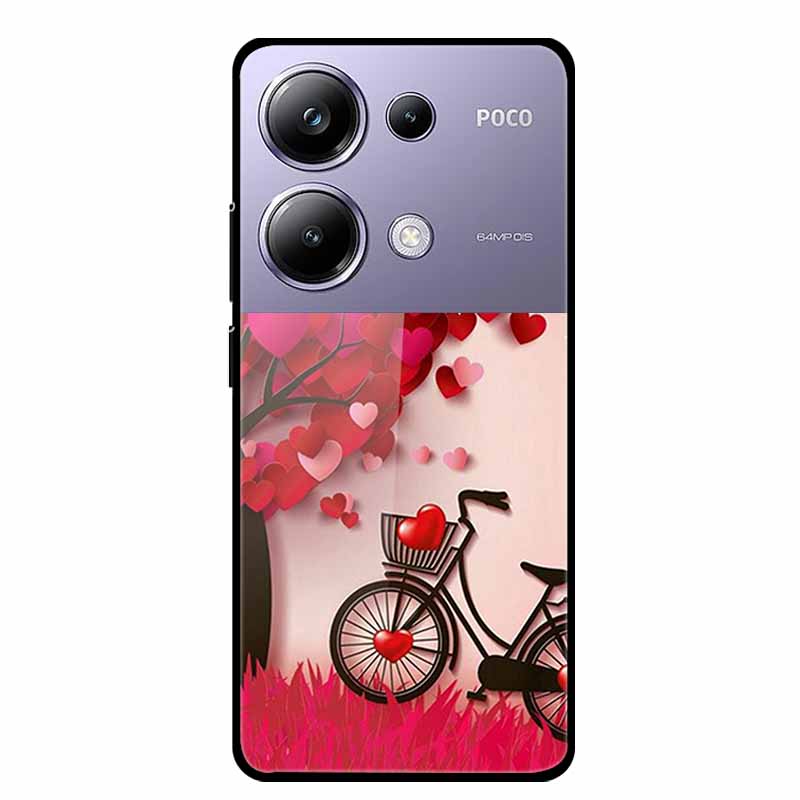 Painting Cover For Poco M6 Pro GlassTempered Glass Case Hard Back Shield for Xiaomi Poco M 6 Pro 6.67" Colourful Phone Fundas