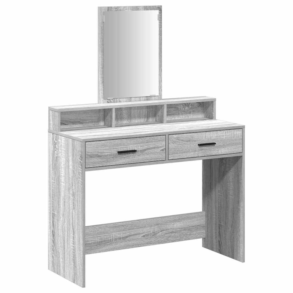Makeup Table Grey Sonoma 100 x 41 x 140 cm Engineered Wood