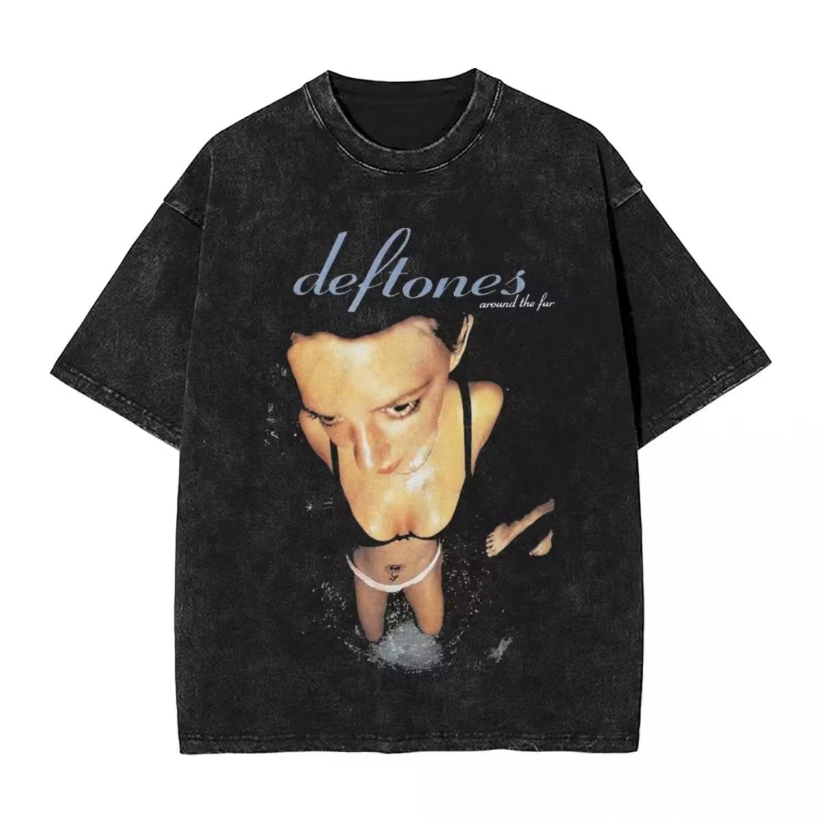 

Deftones Чоловіки Жінки Велика літня випрана футболка Vintage Cotton Nostalgic Design Tee Streetwear 3XL