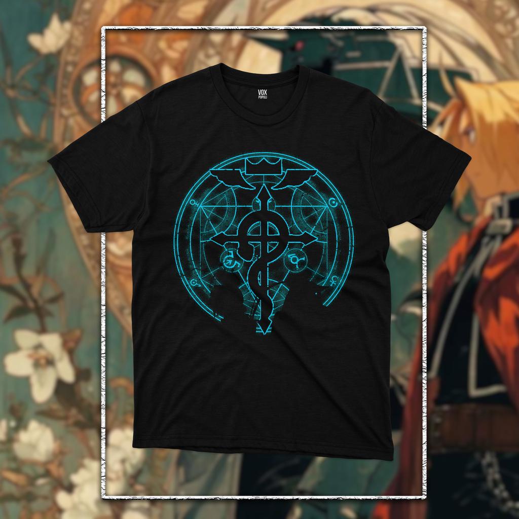 Fullmetal Alchemist T-Shirt Brotherhood Alphonse Elric Black Shirt Tee All Size Graphic T Shirts Y2k Women Men Oversized Clothes