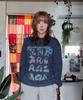Yunibeoseugameonteu Blur Graphic T-Shirt_Navy