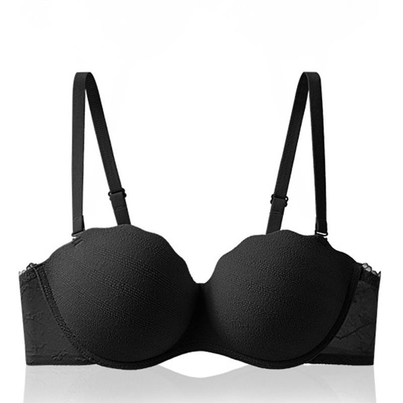 Strapless French Lace Bralette Push Up Small Bust No Wire Lingerie Set