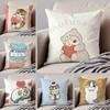 Kawaii Cat Cushion Cover Cute Pillow Cover Cartoon Animal Peach Skin Throw Pillow Case For Kids Room Bedroom Home Decor 40X40