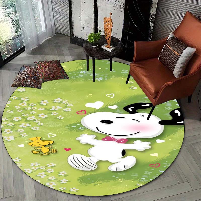 Lucky Red Rose Printed Round Carpet Anti Slip and Easy To Clean Ideal Carpet for Home or Vacation Homes Durable and Affordable