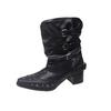 Riveted Pointed Knight Boots But Knee Boots Autumn New Punk Thick Heel Spice Girl Western Cowboy Boots