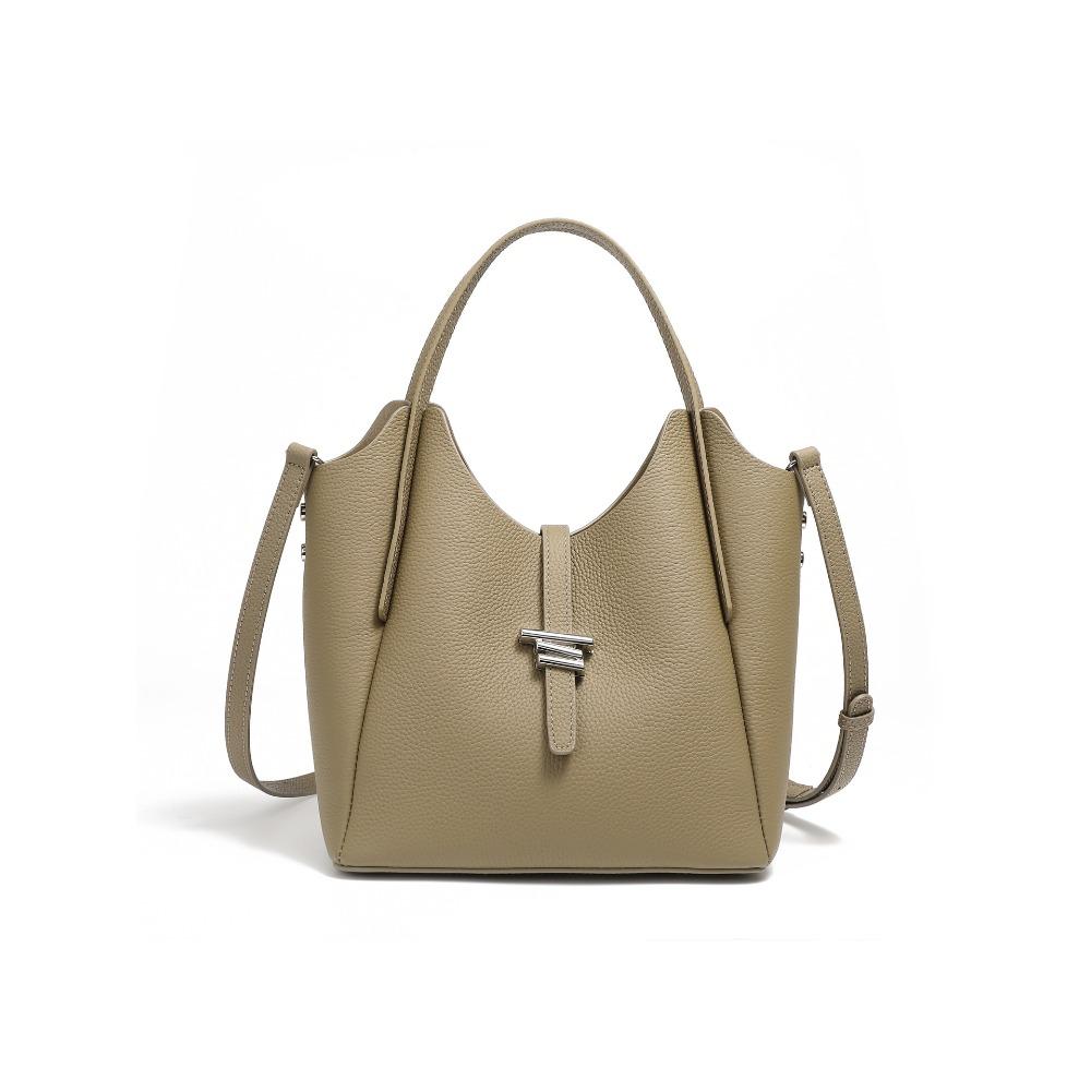 

Женская сумка-мессенджер из коровьей кожи, универсальная, для通勤, новая кожаная трендовая на плечо хаки