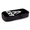 Black Football Star CR7 Pattern Pencil Bag with Zipper Canvas Fabric Stationery Organizer for Schools and Offices