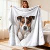 Cute Jack Russell In White Practical Cozy Flannel Noon Break Blanket with Trendy Printing Warm and Ultra-Comfortable Ultra Warm Ideal Home Decor Piece