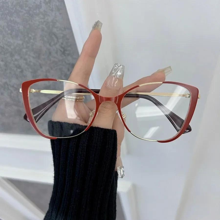 

Fashion Unisex Cat Eye Eyeglasses Transparent Clear Frame Designer Optical Colorful Eyewear for Women Men