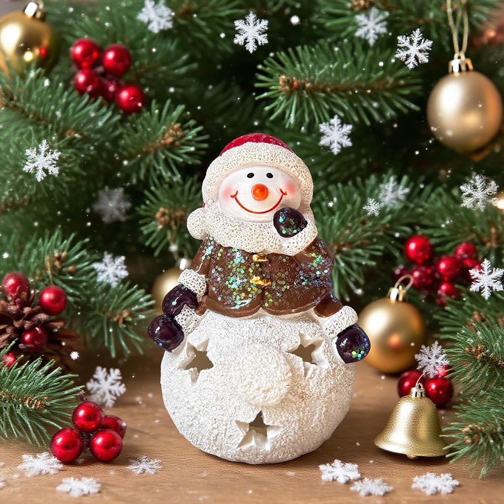 Christmas Decorations Snowman Resin Crafts Home Desktop Decorations Add A Sense Of Festive Atmosphere