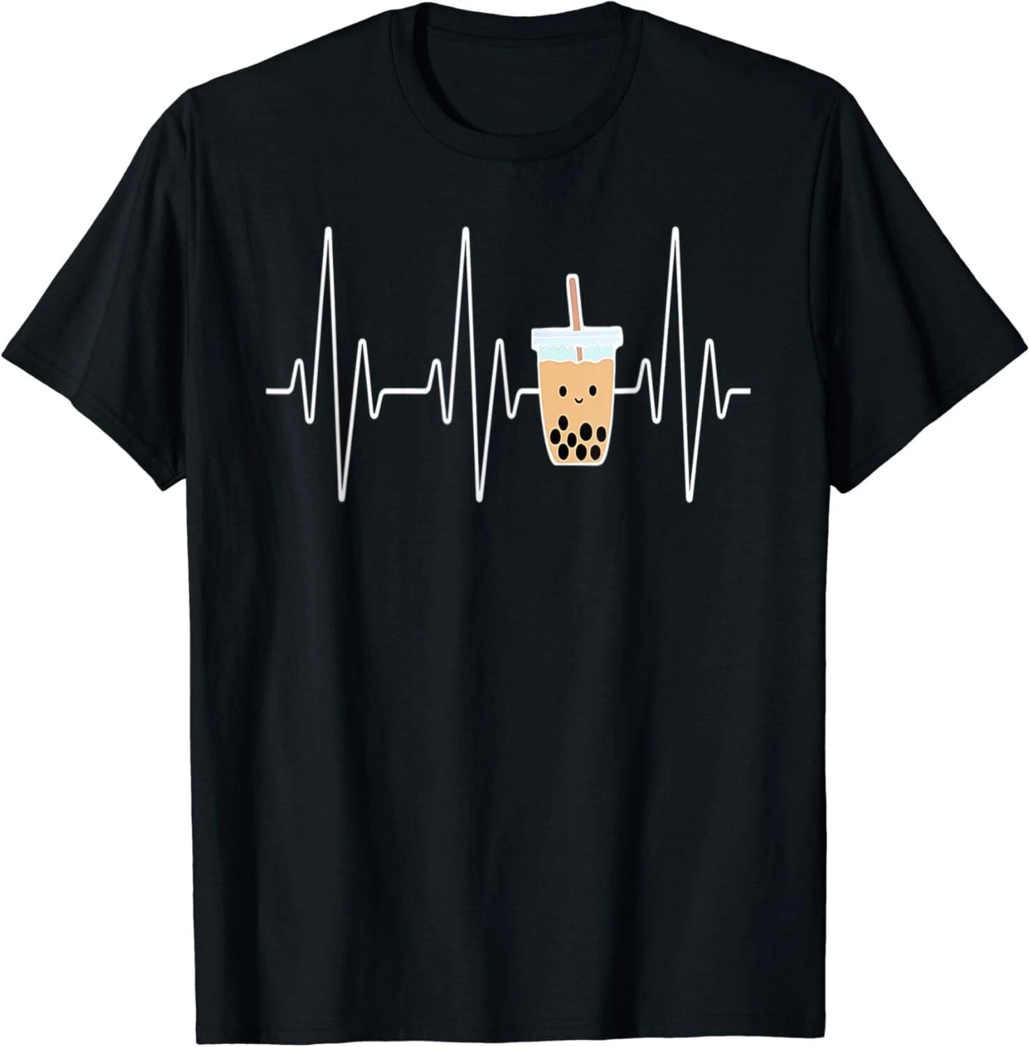 Cute Heartbeat Bubble Tea Boba Milk Tea Kawaii Gift Idea Gift Unisex T-Shirt S