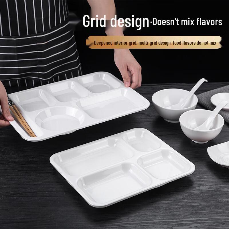 Maidekai A5 Food-Grade Melamine 4-Compartment Serving Tray