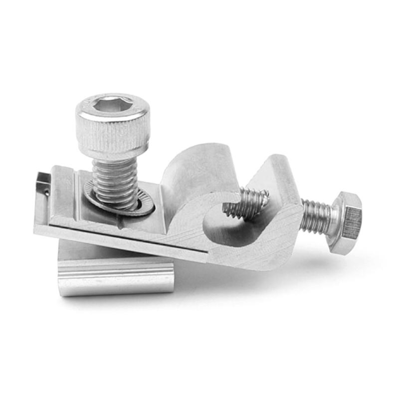 Pack of 4 Aluminum Solar Grounding Clamps  with Adjustable Screws & Strong  Design Easy To Use for Photovoltaic Panel
