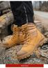 Men's High-Top Wheat Safety Shoes: European Standard, Anti-Smash, Anti-Pierce, Wear-Resistant, Durable Leather with Zipper Style.