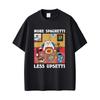 Mehr Spaghetti Weniger Upsetti Lustiges Katzenliebhaber Meme T-Shirt Herren Damen Humor T-Shirts Baumwolle Kurzarm T-Shirt