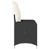 Garden Chair with Cushions 2 pcs Adjustable Black Poly Rattan