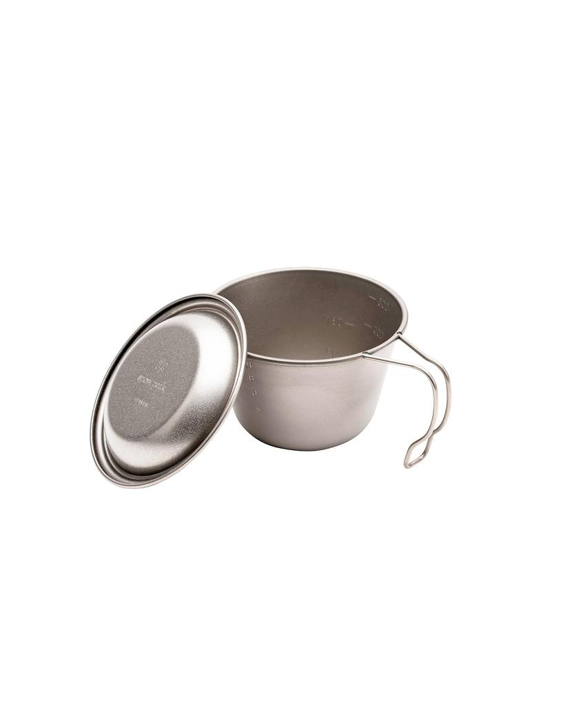 Snow Peak Caneca Sierra de Titânio Profunda com Tampa Leve de Aço Inoxidável, Perfeita para Atividades ao Ar Livre, E-314R, Aço, Medição, Churrasco, Acampamento,