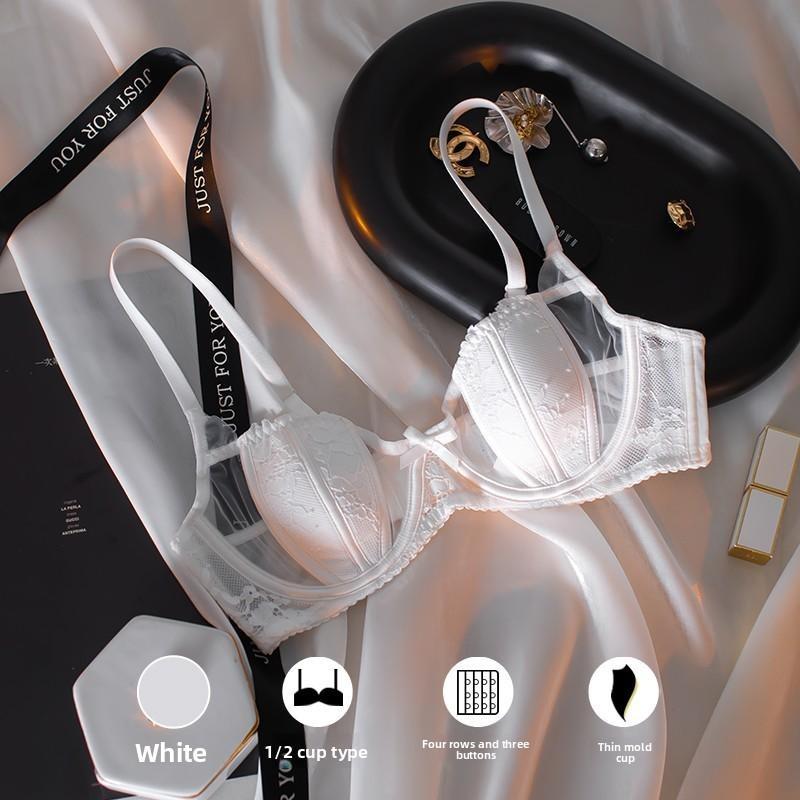 Lady Summer Thin Section Pure Desire Sexy Lace Design Sense Big Bosom Show Small Gather Underwear