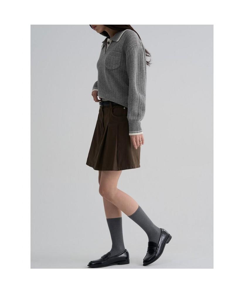 8SECONDS Color Block Collar Pullover Ash
