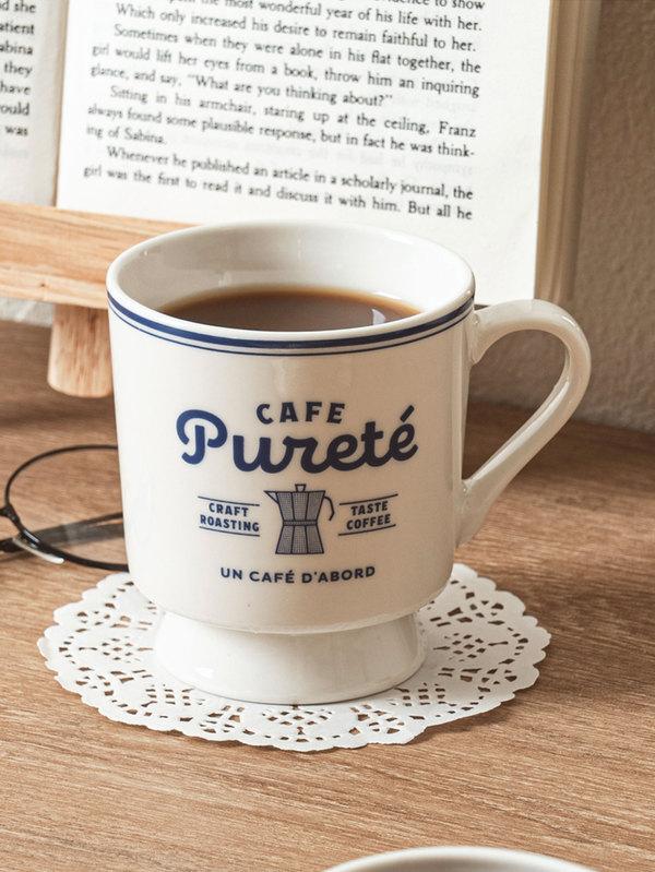 

Кружка в корейском ретро-дизайне 230 мл - синяя