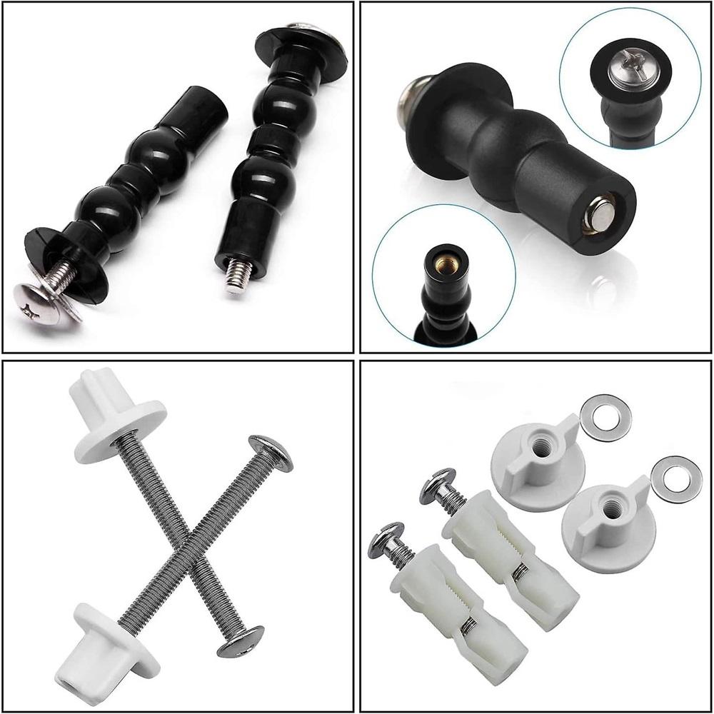Toilet seat hinge fixing parts, 5 pairs of rubber expandable screws hinges for toilet lid