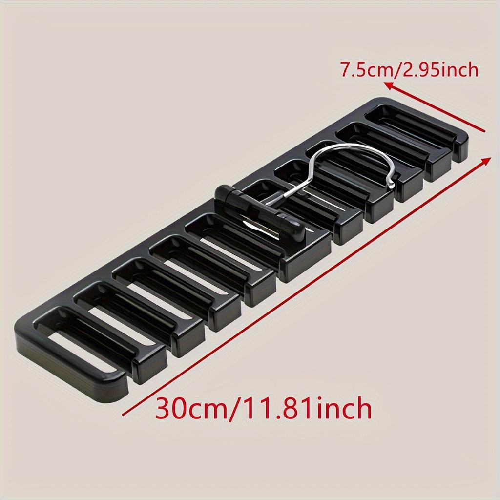 Multi-Functional Plastic Belt Hanger, Space-Saving Closet Organizer for Belts, Ties, Scarves - Black and White, Accessory Storage