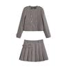 Kaslead New Arrival Women's Fashion Style Decorated Row Button Blended Outwear Skirt 0034250 0034251