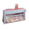 Dopamine Color Block Transparent Pencil Case: Multi-Layer Patchwork Design for Students