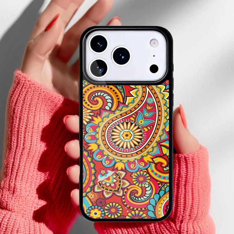 Floral Paisley Pattern Phone Case for iPhone 17 16 15 14 13 Pro Max Back Cover for 12 11 Pro Coque