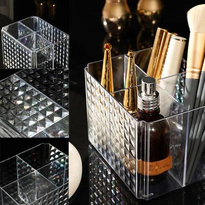 4 Fächer Klarer Acryl Make-up Pinselhalter Schreibtisch Kosmetik Organizer Lippenstift Aufbewahrungsbox Nagellack Displayständer Rack Schmuckkasten