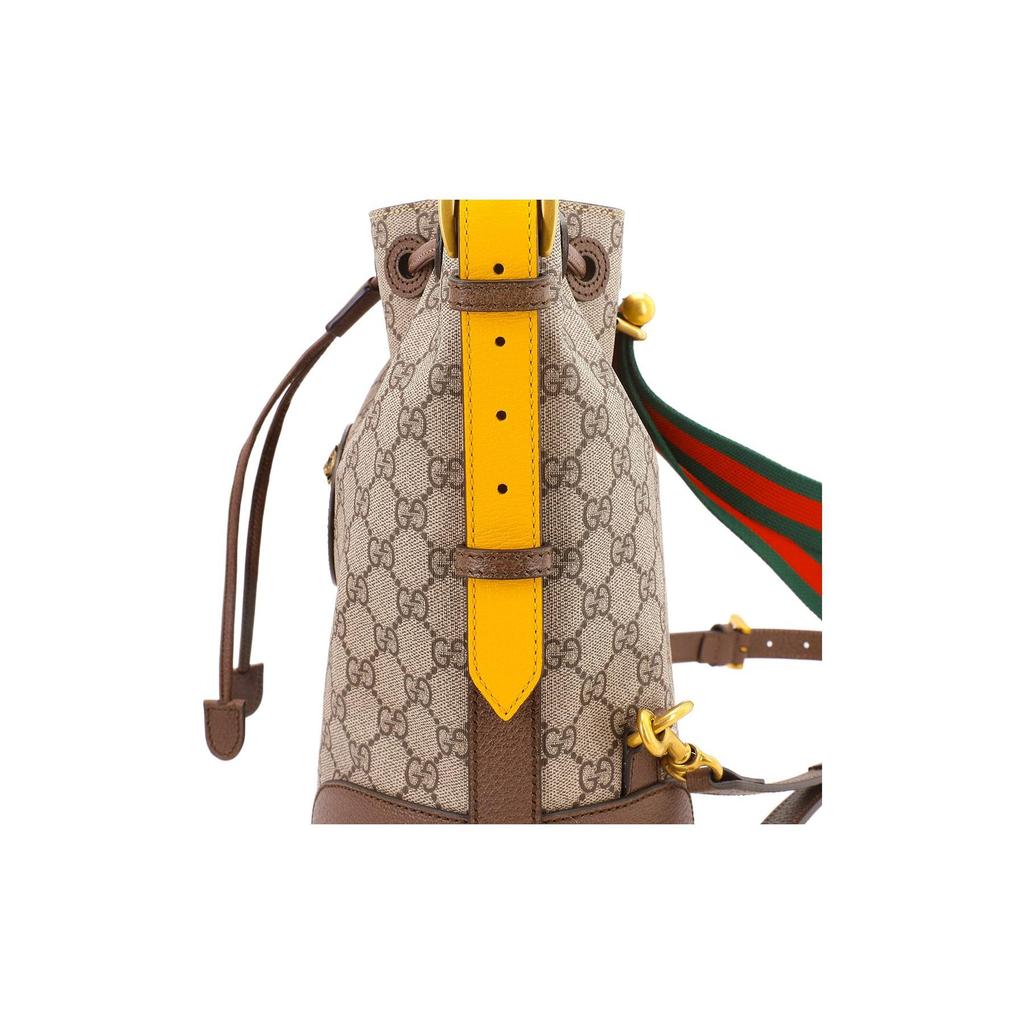 Gucci Neo Vintage Series Tiger Head Decor Old Flower Logo Drawstring Large Capacity Canvas Bucket Bag Tote Backpack Unisex Couple 473875-K9RHT-8856