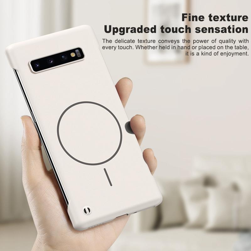 Pentru Husă de Telefon Magsafe fără Ramă pentru Samsung S10 Plus S20+ S21 FE S22 S23 Note 20 Ultra Subțire Fără Ramă PC Dur Acoperire Magnetică