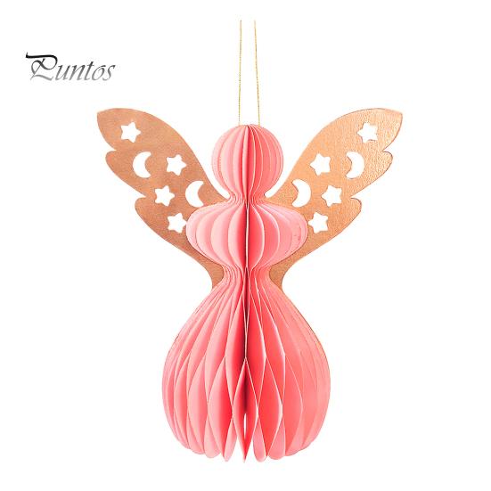 Andělská plástvová ozdoba Papírový anděl Závěsná ozdoba s třpytivým okrajem 3D plástvová andělská dekorace na narozeninovou oslavu svatbu