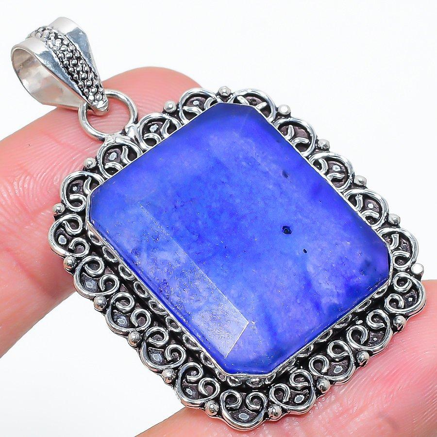 

Sapphire(Simulated) Gemstone Handmade Ethnic Jewelry Pendant 2.05 VR-1970
