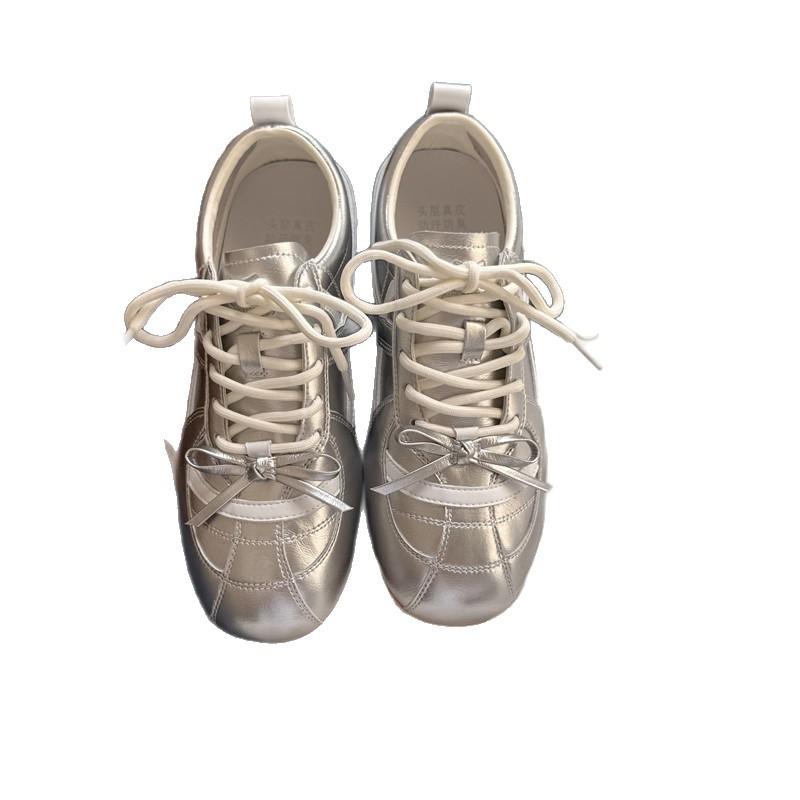 Yueyu silver retro German training shoes women's shoes 2025 autumn new versatile lightweight soft-soled casual sports Forrest Gump shoes