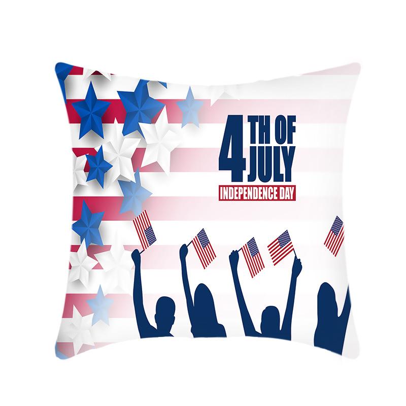 

Наволочка на декоративную подушку ко Дню независимости, синяя тема, плюшевая с принтом, на диван, кровать, в машину, на подушку, без наполнителя Single-sided 45x45cm (excluding core)