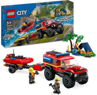 LEGO City 60412 Off-Road Fire Truck with Rescue Boat Building Set