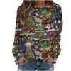 Christmas Season Women's 3D Printed Sweatshirt Red Santa Claus Pattern Round Neck Pullover Casual Polyester Daily Wear