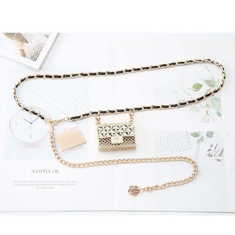 

Книга с аксессуарами-цепочками на талию Женская мини-металлическая сумка Декоративная цепочка Ремень Поясная сумка