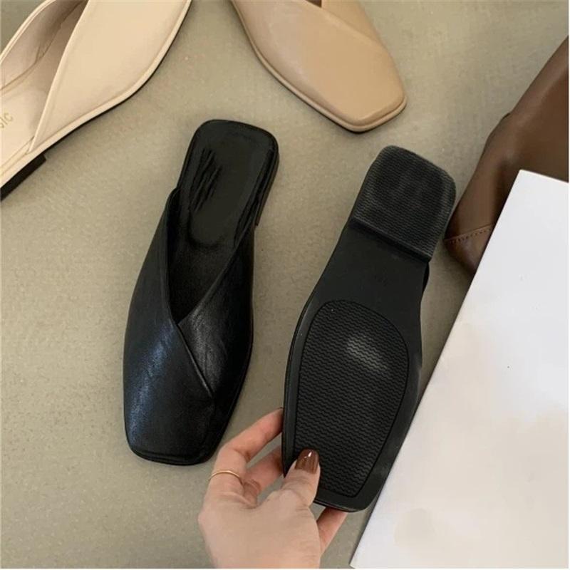 Fashion Mule Shoes For Women Closed Toe Half Slides Summer Light Daily Outdoor Casual Slippers 35