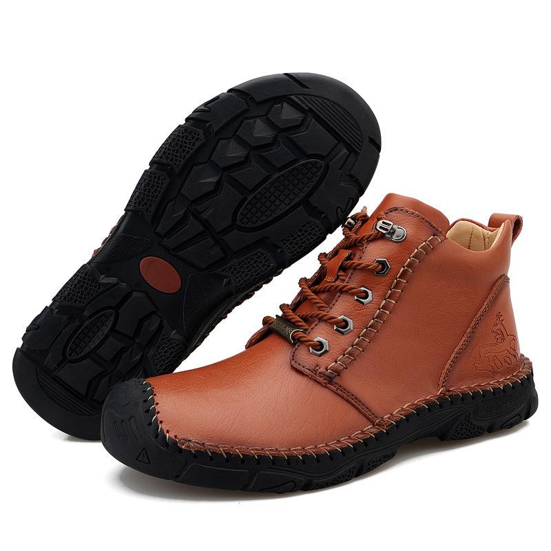 Neue Herrenschuhe Retro Outdoor Wanderschuhe Übergröße High-Top Lederstiefel Taschenkopf Werkzeug Herrenstiefel Martin Stiefel Außenhandel