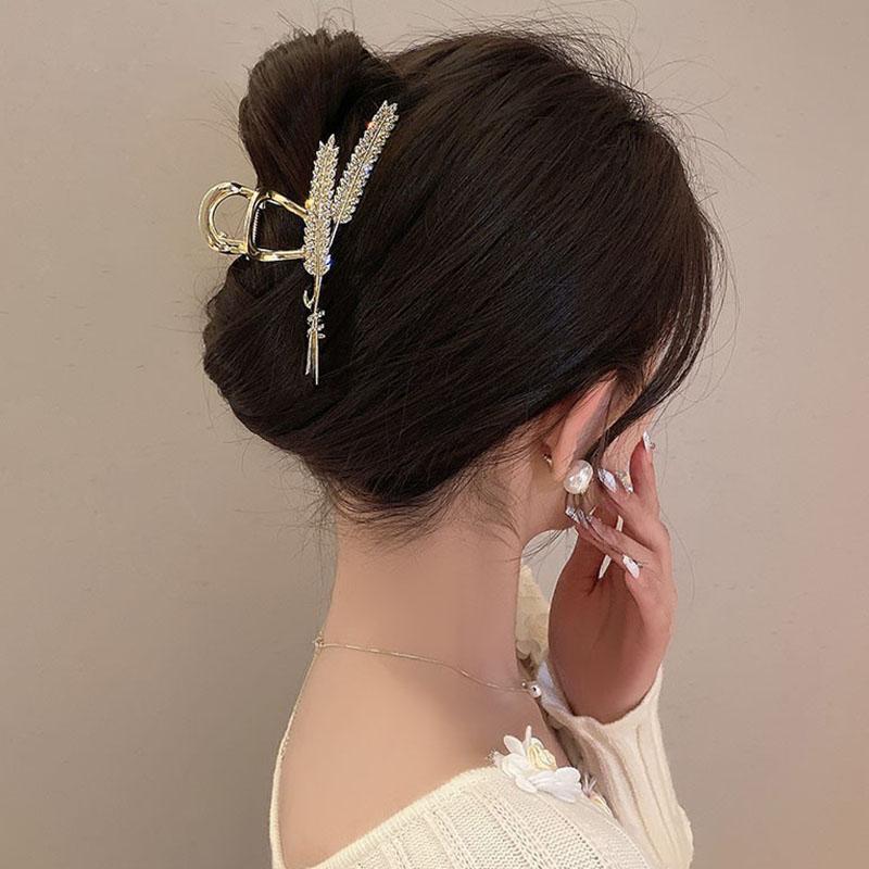 Exquisite Rhinestone Wheat Claw Clip Metal Geometric Shark Crab Hair Clip Hairpins Barrettes For Women Fashion Hair Accessories Headwear