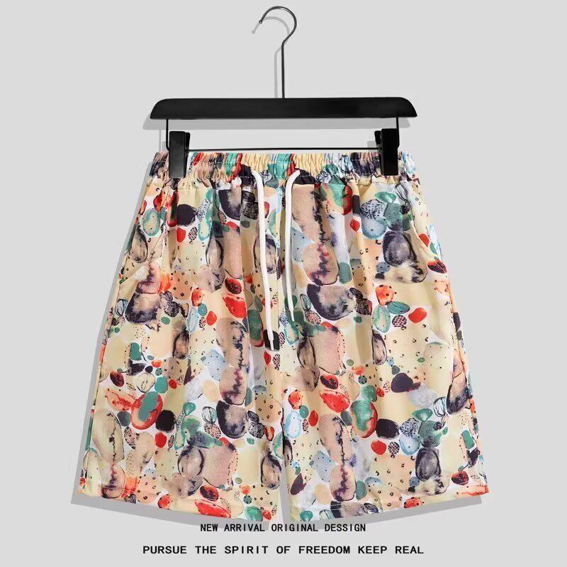 Men's Quick-Dry Floral Shirt and Shorts Couple Matching Beach Set