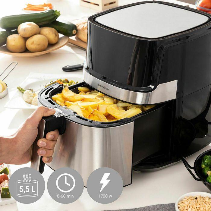 Friteuse à Air - InnovaGoods - 5,5 L - Anti-adhérente - 1700 W - Multifonction 8 programmes