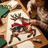 Holiday Fabric Craft DIY Christmas Patchwork Kit, Adult Sewing Handcrafted Set with Beginner Projects Pre-Cut Squares, Animals for Beginners Art