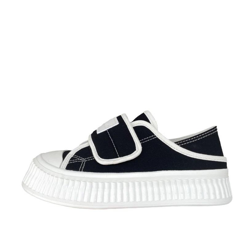 Step-on Two-Way Wear Magic Stick Canvas Shoes Women's Spring and Summer New Versatile Semi-Slipper Students All-Match White Shoes