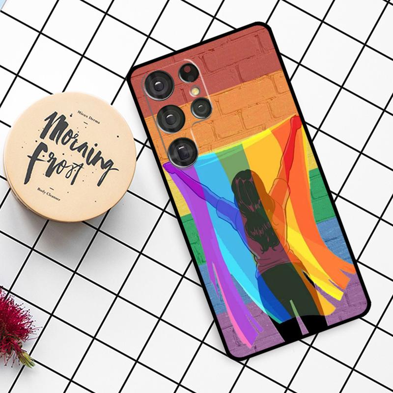 Gay Lesbian LGBT Rainbow Pride Case For Samsung Galaxy S25 Ultra S20 S21 S22 S23 S24 Ultra S9 S10 Plus S25 FE Phone Cover